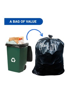 VINSTAR 80 Microns(30pcs 10kg 120 x 140 cms) Heavy Duty Disposable LD Black (RC Biodegradable) Plastic Garbage Bags for Large Size Outdoor Bins with Very Thick Material  - Image 5