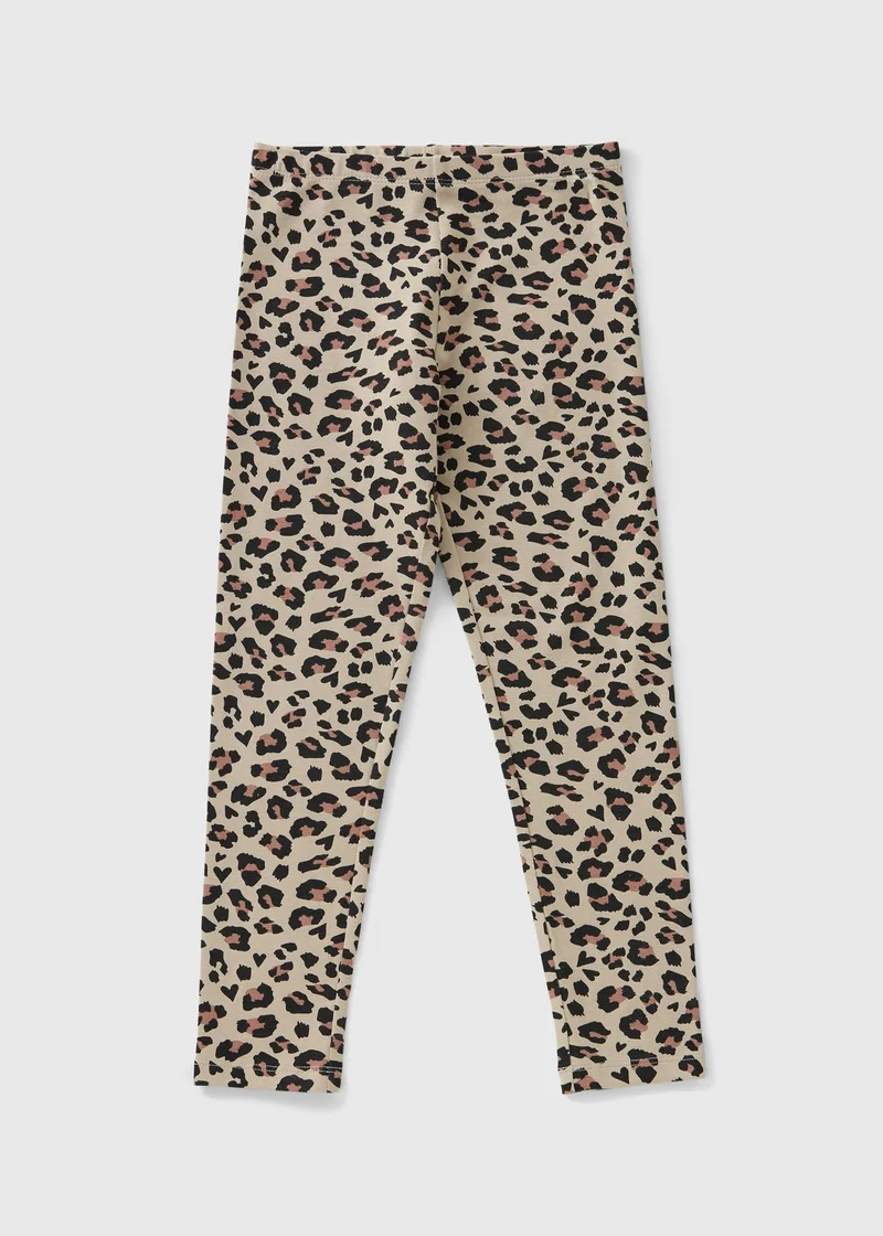 Matalan Girls Beige Leopard Leggings
