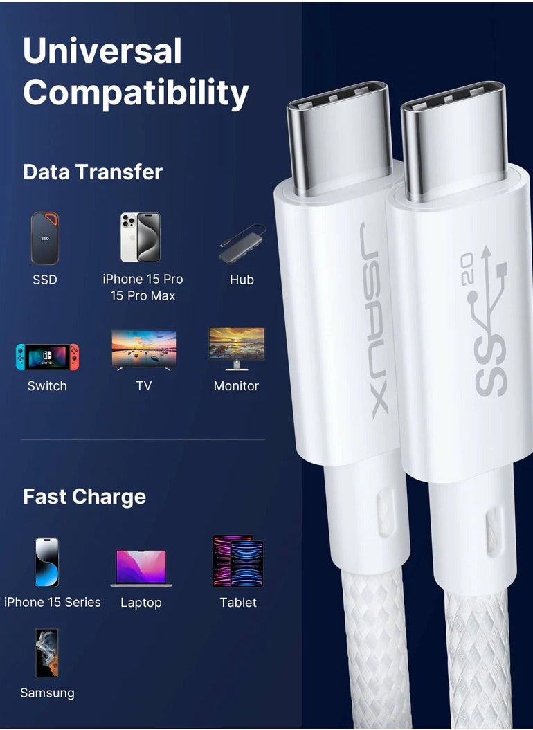 JSAUX - JSAUX USB C Cable to USB C, USB 3.2 Gen2 Type C Charging Cable, 20Gbps Data Transfer, 100W Fast Charging Cable, 4K@60Hz Video Transmission for Laptop 1M - Image 1
