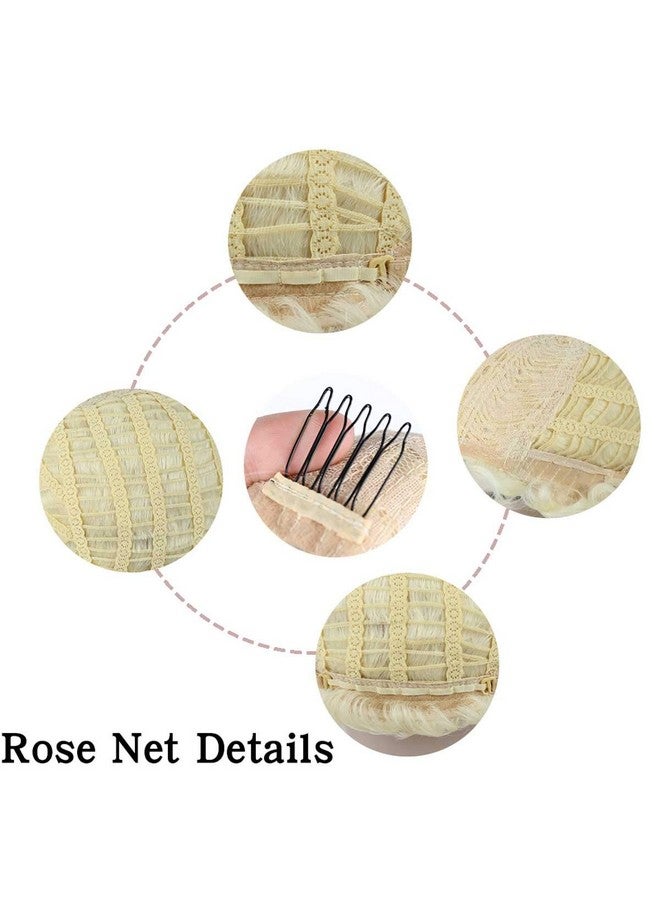 DIFEI 15 Colors Women Black Blonde Golden Brown Pink Blue Wine Red Short Finger Wave Curly Wigs Nuna Wigs Janet Collection (Blonde) - Image 5