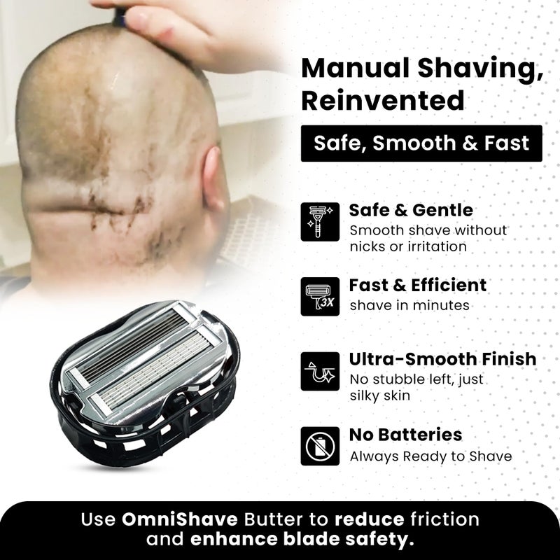 OmniShaver Premium Omnishaver with White Travel Case - The Fastest Way to Shave Head, Legs, Arms, Body | an Alternative to Disposable Shaving Razors Self Cleans & Strops During Use | Bald Head Shaver for Men - Image 3
