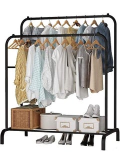 RollsTimi  Clothes Rack Multifunctional Clothes Coat Shelf Home Bedroom Storage Organizer Double Metal Stand  - Image 1