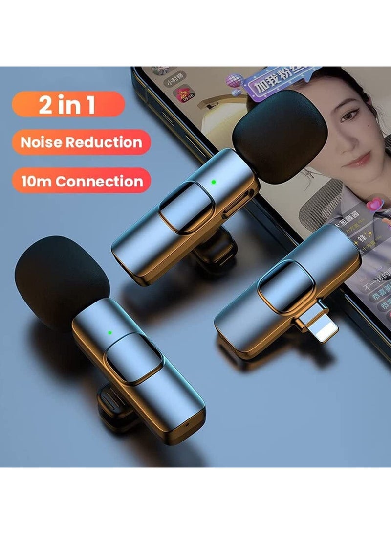 Plug & Play Wireless Collar Microphone with Dual Receivers 2 Mics, 1 Input, for Vlogging, Interview, Live Streaming on YouTube, Compatible with iOS iPhone and Type C Ports - Image 3