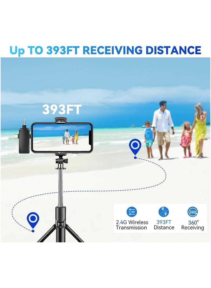 Plug & Play Wireless Collar Microphone with Dual Receivers 2 Mics, 1 Input, for Vlogging, Interview, Live Streaming on YouTube, Compatible with iOS iPhone and Type C Ports - Image 5
