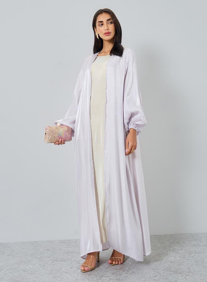 Amirah Shimmer Satin Volume Sleeve Abaya - Image 1