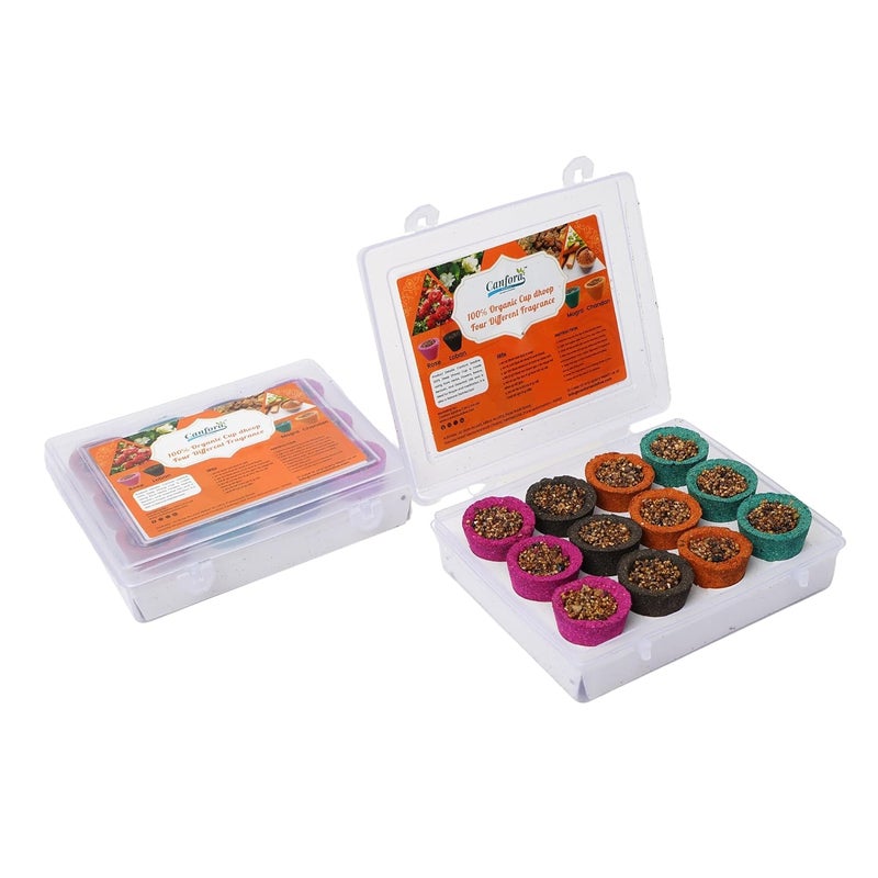 Canfora Satdive Canfora Satdive Mini Sambrani Dhoop Cup for Pooja Hawan Non Toxic Charcoal Free Dhoop Cups Multi Dhoop Rose ChandanSandelLoban Mogra 24 Cups Pack of 2  - Image 5