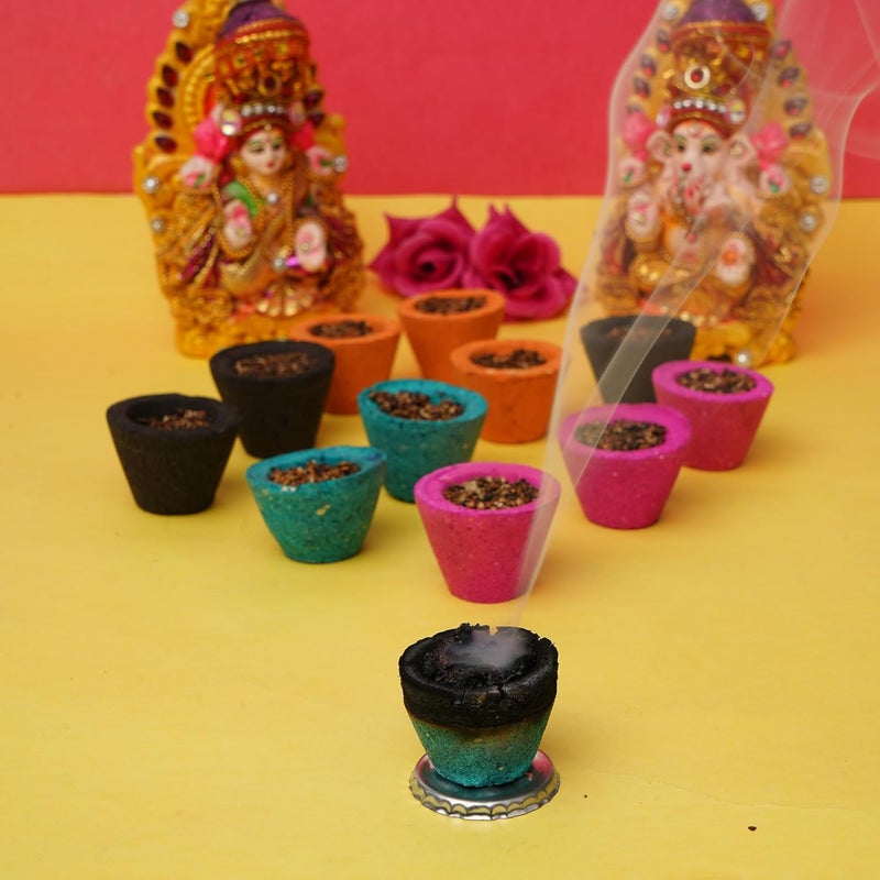 Canfora Satdive Canfora Satdive Mini Sambrani Dhoop Cup for Pooja Hawan Non Toxic Charcoal Free Dhoop Cups Multi Dhoop Rose ChandanSandelLoban Mogra 24 Cups Pack of 2  - Image 4