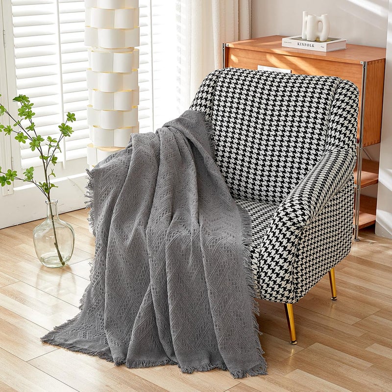 AIVIA Chair Single Seat Cover Sheet Blanket Tablecloth, Throw Cushion Covers for Chairs, 1 Cushion Furniture Decor Slipcovers Protector for Dogs Cats Table Cloth Fabric Dark Gray - Image 3