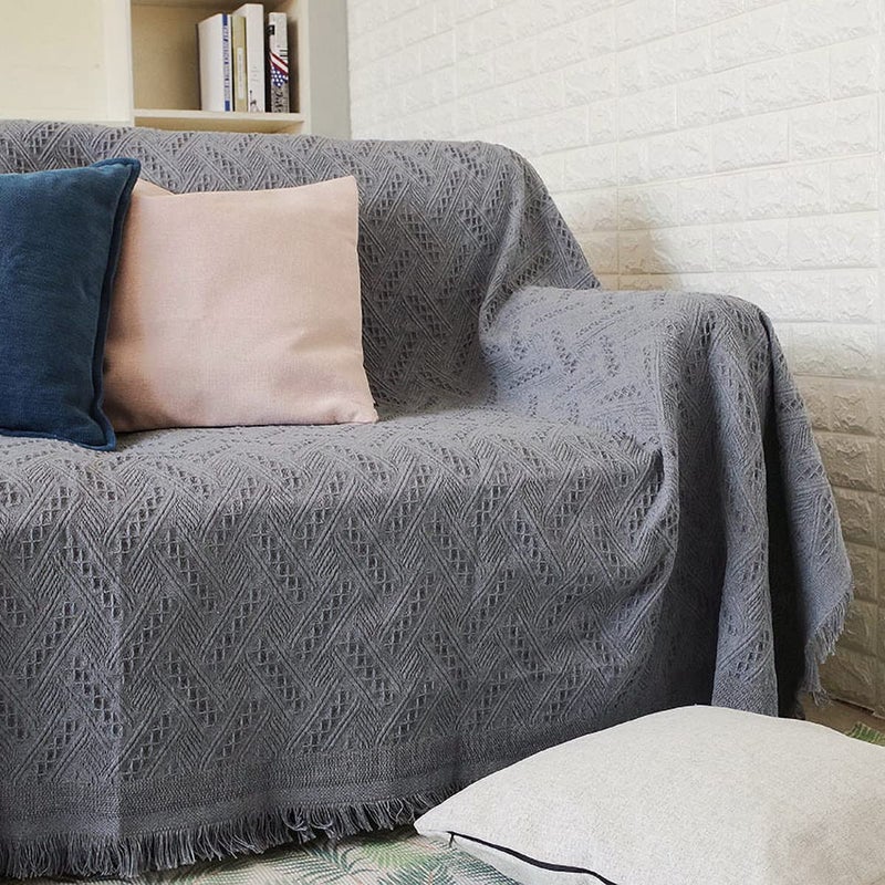 AIVIA Chair Single Seat Cover Sheet Blanket Tablecloth, Throw Cushion Covers for Chairs, 1 Cushion Furniture Decor Slipcovers Protector for Dogs Cats Table Cloth Fabric Dark Gray - Image 5