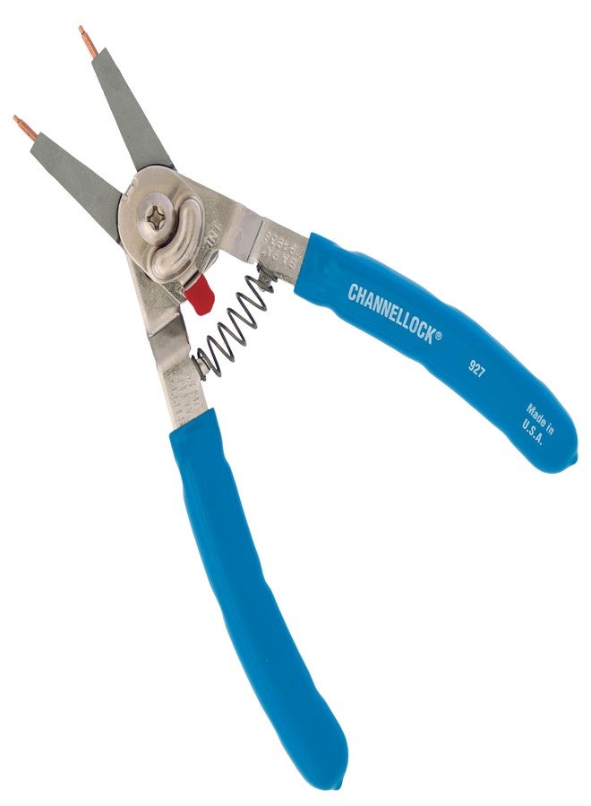 Channellock 927 8-Inch Snap Ring Plier | Precision Circlip Retaining Ring Pliers | Includes 5 Pairs of Interchangeable Tips | Made in the USA - Image 1