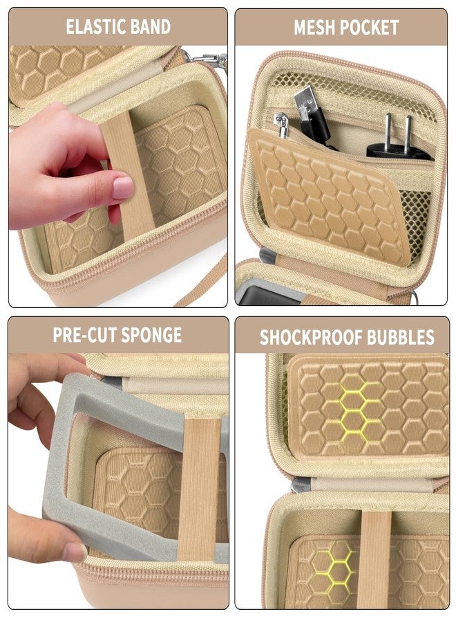 كومكيس حقيبة حمل وحماية للكاميرا الرقمية، متوافقة مع كاميرات AbergBest عالية الدقة (21 ميجابكسل) وشاشة LCD قابلة لإعادة الشحن مقاس 2.7 بوصة، وكاميرات Kodak Pixpro وCanon PowerShot ELPH 180/190 وSony DSCW800 وDSCW830، مناسبة للسفر - لون بيج - Image 4