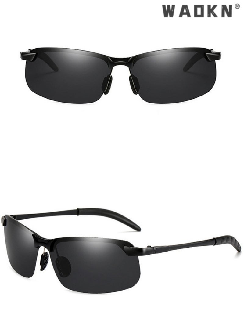 دبليو أيه أو كي أن نظارات شمسية مستقطبة فوتوكرومية للرجال والنساء للحماية من الأشعة فوق البنفسجية أثناء النهار والليل، نظارات قيادة مضادة للوهج، نظارات شمسية للحماية من الشمس مناسبة للصيف والسفر على الشاطئ والتخييم - Image 4