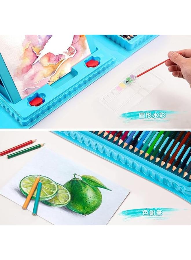 208 PCS Art Supplies,Drawing Art Kit for Kids Girls Boys Teens Artist, Art Set Case with Trifold Easel, Includes Oil Pastels, Crayons, Colored Pencils, Coloring Book, Scissors, Origami Paper 40 Sheets - Image 2