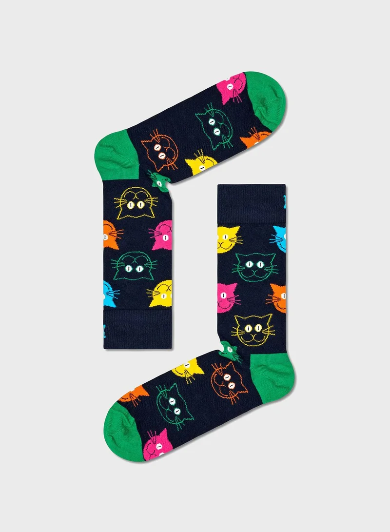 Happy Socks 3-Pack Embroidered Crew Sock