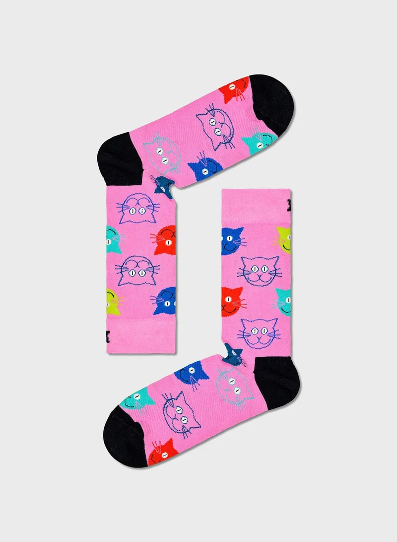 Happy Socks 3-Pack Embroidered Crew Sock