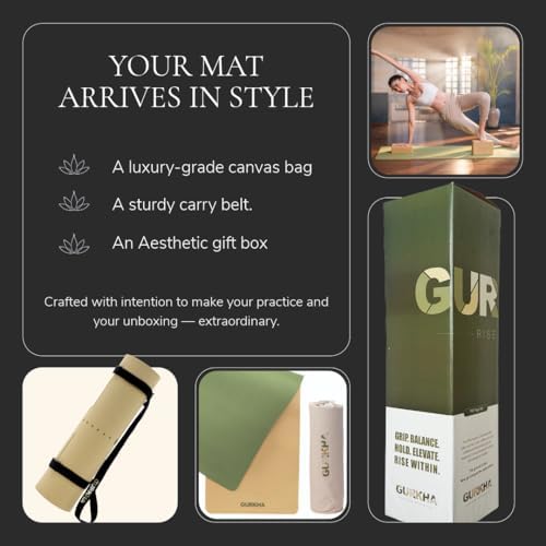 Gurkha 8mm GURKHA Extra-Cushioned TPE Yoga Mat with Carry Bag | Non-Slip Performance Mat for Yoga, Pilates, HIIT & Home Workouts | Durable Fitness Mat - Dual Color | 6ft X 2ft - Image 4