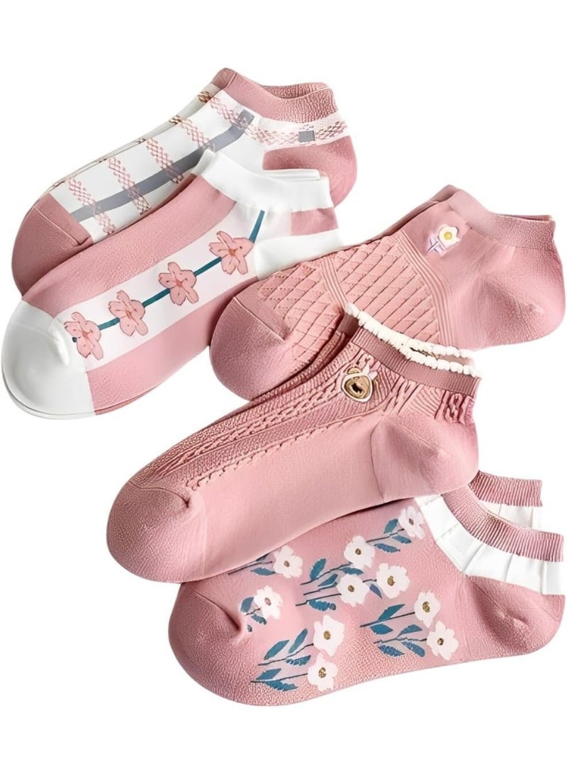 Women's Casual Cotton Ankle Socks Set – Comfortable Everyday Socks (5 Pairs + 1 Gift) – Soft Material and Modern Designs - Image 1