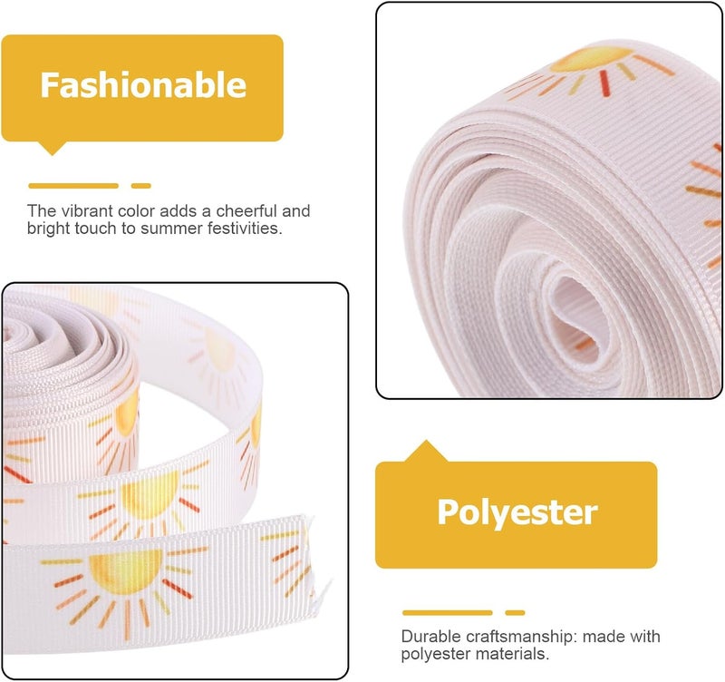 Yellow Decorative Ribbon for Wreath Bows and Wrapping, 2.2 Cm Width by 10 Yards, Vibrant Sunshine Yellow Craft Ribbon for Summer Party, Holiday and Floral Decorations - Image 3