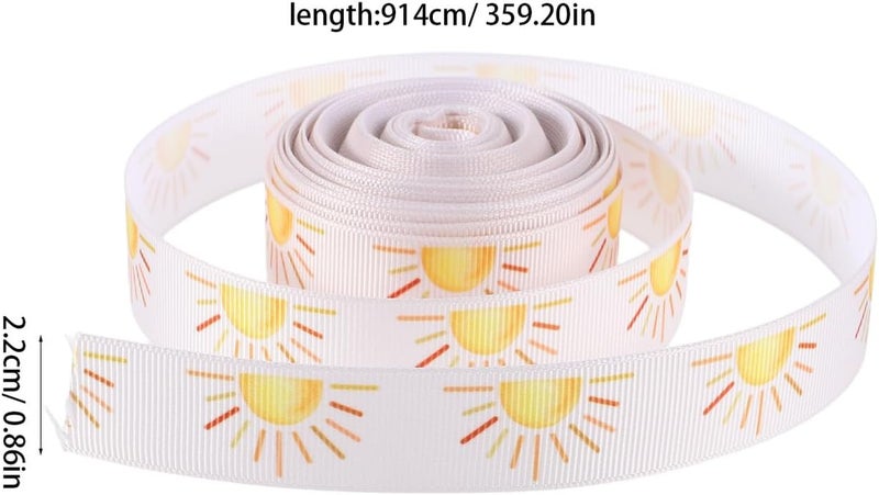 Yellow Decorative Ribbon for Wreath Bows and Wrapping, 2.2 Cm Width by 10 Yards, Vibrant Sunshine Yellow Craft Ribbon for Summer Party, Holiday and Floral Decorations - Image 2
