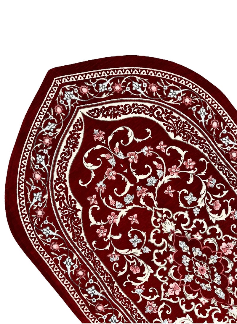 AL-HRAER - Chenille Prayer Mat Quilted And Filled With Thermal Sponge And Sewn In The Shape Of A Mihrab In An Innovative And Modern Way With A Soft Texture And Consistent Colors Size 120X65 Cm - Image 1