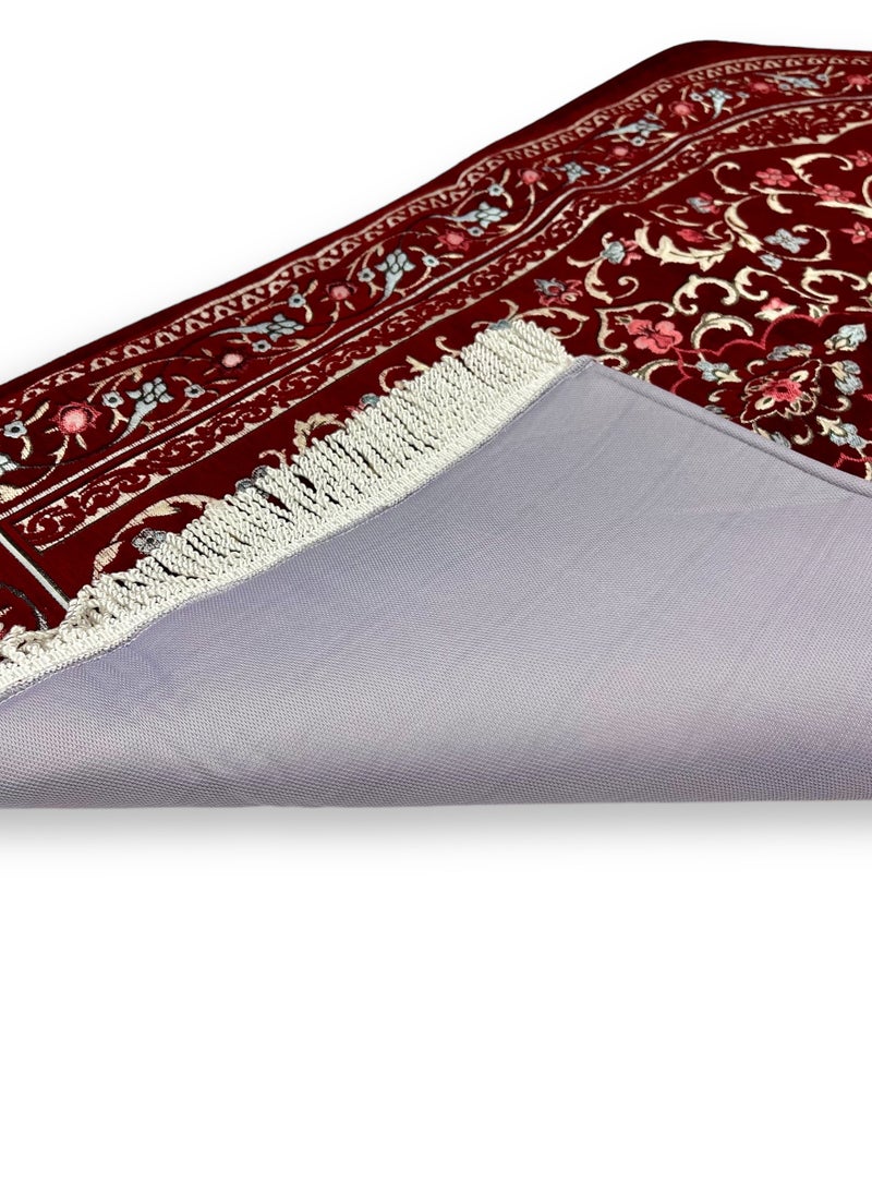 AL-HRAER - Chenille Prayer Mat Quilted And Filled With Thermal Sponge And Sewn In The Shape Of A Mihrab In An Innovative And Modern Way With A Soft Texture And Consistent Colors Size 120X65 Cm - Image 1