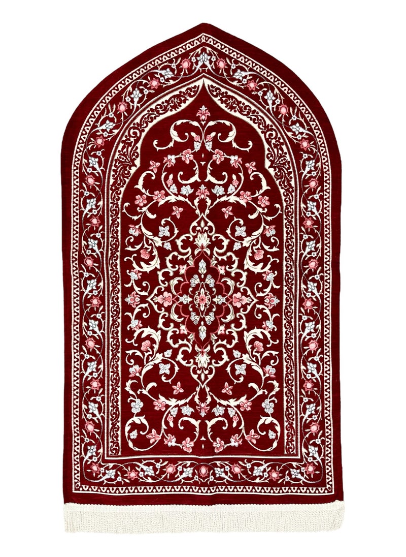 AL-HRAER - Chenille Prayer Mat Quilted And Filled With Thermal Sponge And Sewn In The Shape Of A Mihrab In An Innovative And Modern Way With A Soft Texture And Consistent Colors Size 120X65 Cm - Image 1