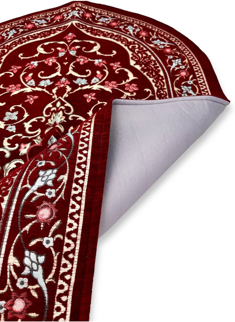 AL-HRAER - Chenille Prayer Mat Quilted And Filled With Thermal Sponge And Sewn In The Shape Of A Mihrab In An Innovative And Modern Way With A Soft Texture And Consistent Colors Size 120X65 Cm - Image 1