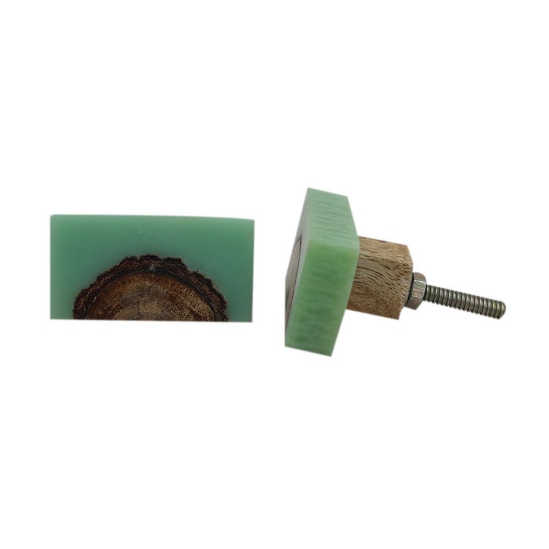Indian-Shelf IndianShelf 2 Piece Sea Green Knobs Resin Drawer Knobs Antique Rectangle Window Handle 444 cm Drawer Pulls 