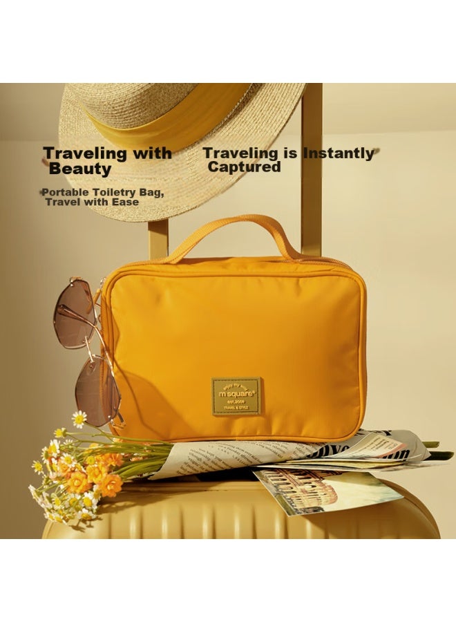 M Square M Square Travel Toiletry Bag, Large Capacity Portable Wash Bag For Business Trips, Makeup Organizer, Travel Storage Bag, Rock Yellow [toiletry Bag]  - Image 5