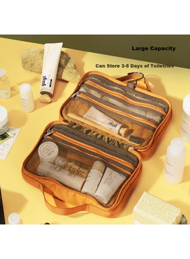 M Square M Square Travel Toiletry Bag, Large Capacity Portable Wash Bag For Business Trips, Makeup Organizer, Travel Storage Bag, Rock Yellow [toiletry Bag]  - Image 4