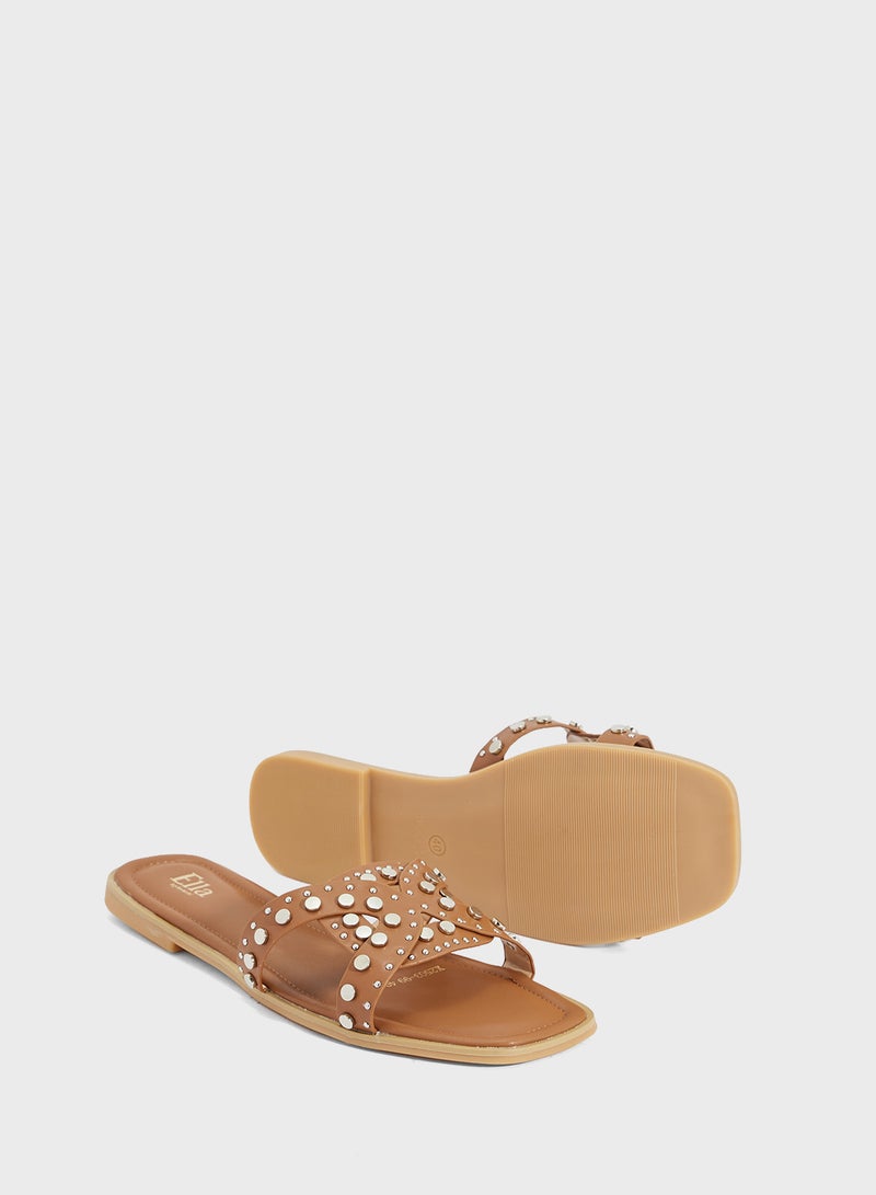 ELLA Studded Flat Sandal  - Image 3