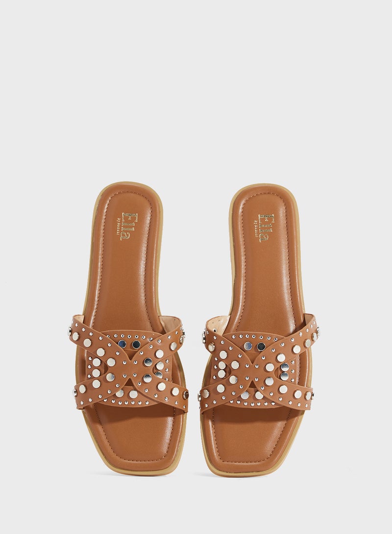 ELLA Studded Flat Sandal  - Image 4