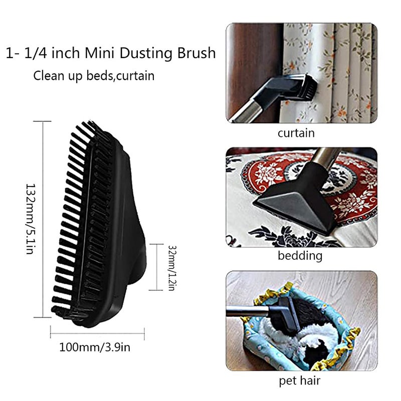 Heodim 1 1/4" Vacuum Attachments Brushes for Small Shop Vac Accessories 1/4 inch or 1 3/8 inch Vacuum Cleaner Accessories - Image 5