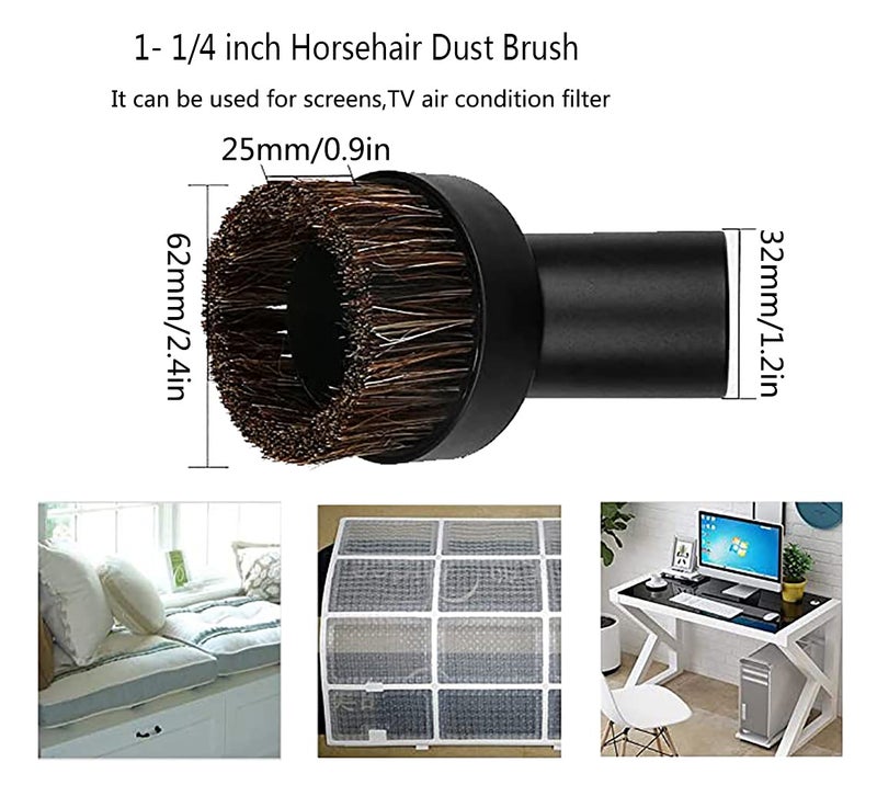 Heodim 1 1/4" Vacuum Attachments Brushes for Small Shop Vac Accessories 1/4 inch or 1 3/8 inch Vacuum Cleaner Accessories - Image 4