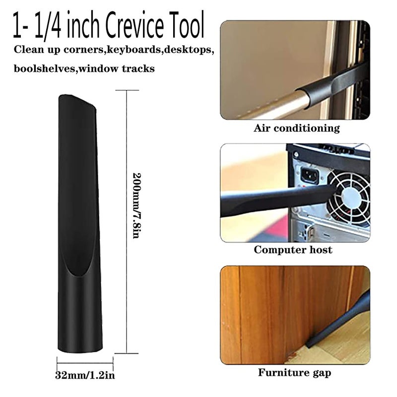 Heodim 1 1/4" Vacuum Attachments Brushes for Small Shop Vac Accessories 1/4 inch or 1 3/8 inch Vacuum Cleaner Accessories - Image 2