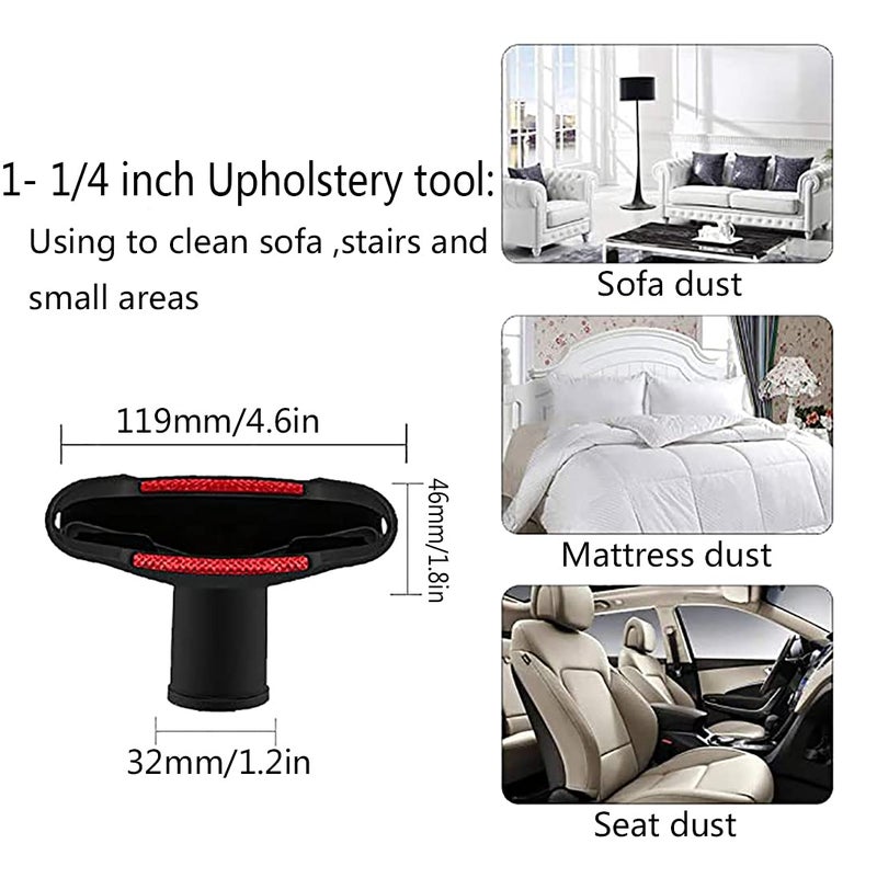 Heodim 1 1/4" Vacuum Attachments Brushes for Small Shop Vac Accessories 1/4 inch or 1 3/8 inch Vacuum Cleaner Accessories - Image 3