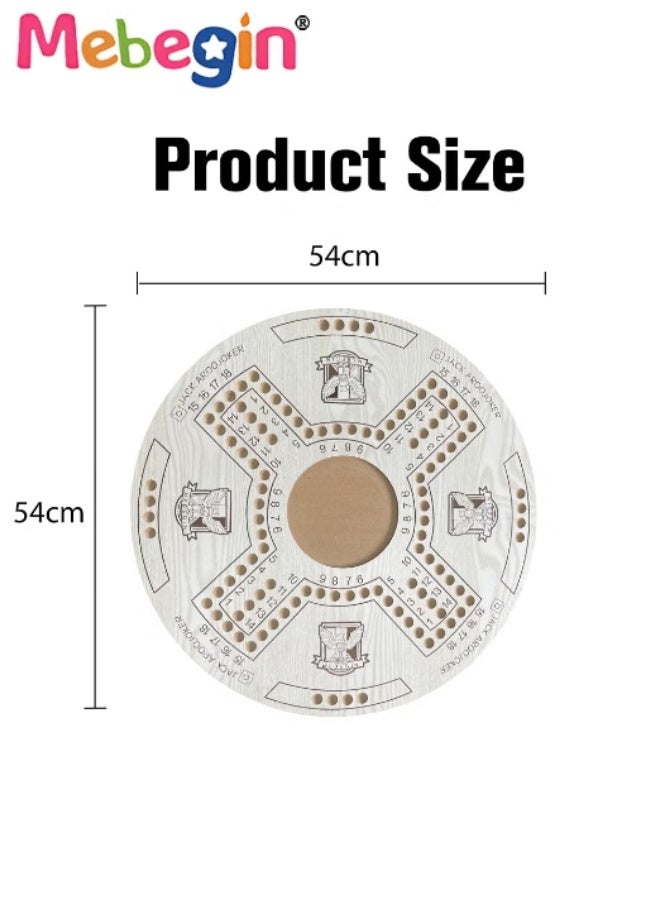 MEBEGIN Jackaroo Board Game Set with 24 Marbles and 54 Playing Cards, Fun Table Games for 4-6 Players, Wooden Creative Puzzle Toys, Parent-child Recreational Toys, Suitable for Family Activities and Parties, 54*54CM - Image 5