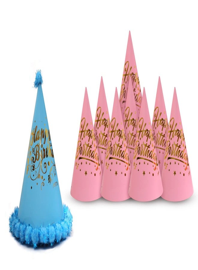 VMD, Happy Birthday Cap For Kids - Set of 9 Pcs Theme Caps | Birthday Decoration Items | Birthday Cap For Boy, Girls | Multicolor Caps For Kids | Birthday Cap For 1st Birthday Boy (2, PINK)