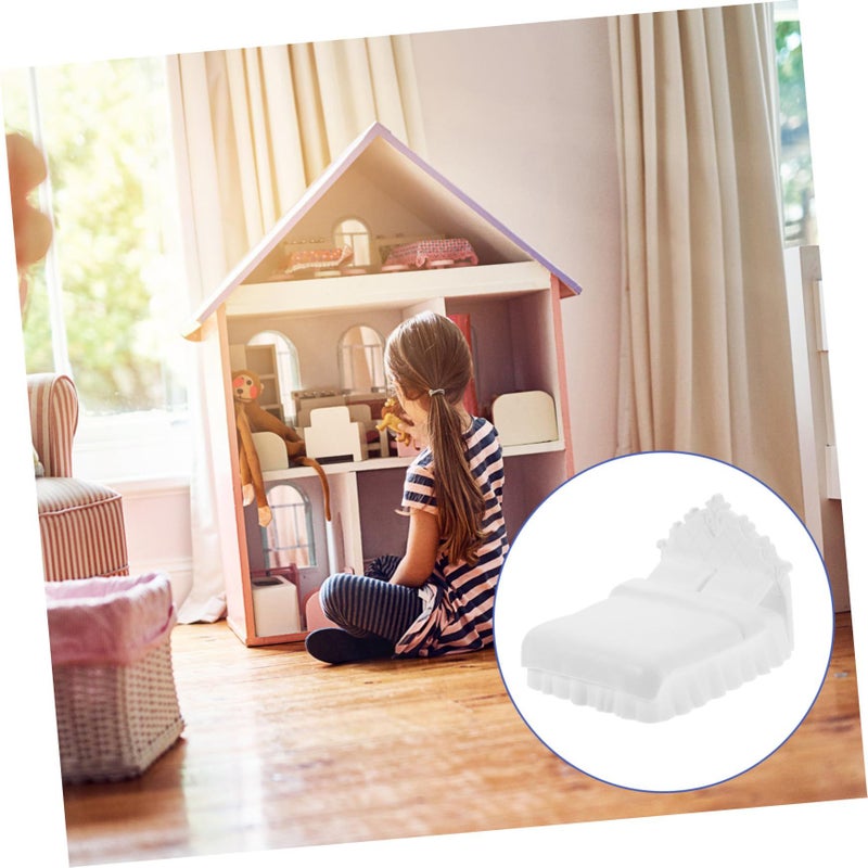 White Plastic Miniature Bedroom Furniture Set for DIY Dollhouse Decor - Image 5