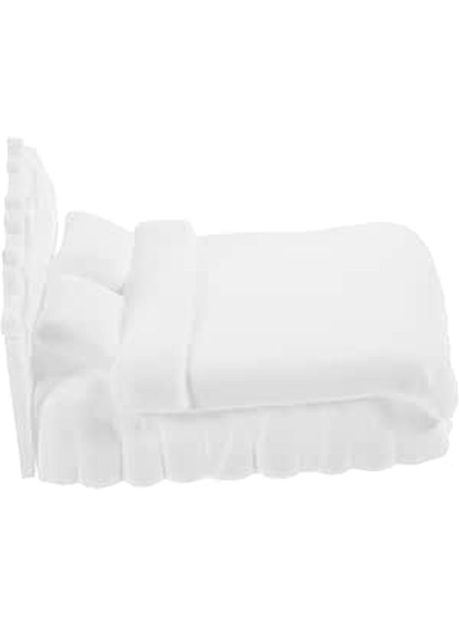 White Plastic Miniature Bedroom Furniture Set for DIY Dollhouse Decor - Image 1