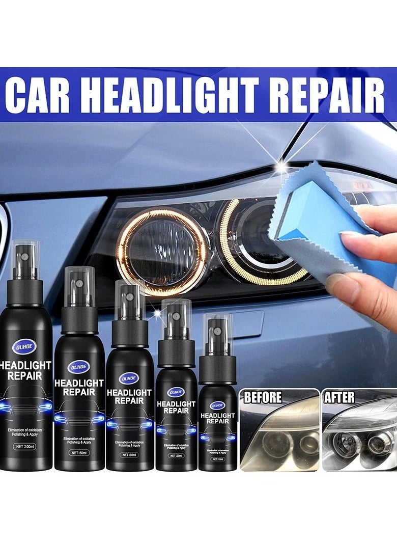 OUHOE Car Headlight Repair Fluid, Convenient Portable Auto Headlight Restoration Liquid, Long Lasting Innovative Headlight Repair Polish, Scratch Removal Spray for Head Light Lens, (1pc 10ml + Sponge)  - Image 2