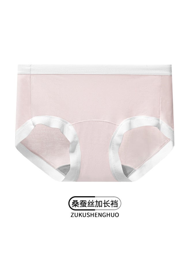 Ethnic Cool Life Orange 80 Modal Underwear Ladies High-end Mid-waist Seamless Mulberry Silk Underwear Extended Crotch