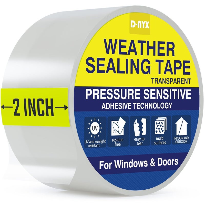 D-NYX Window Sealing Tape 1 Pack Transparent Sealing Heavy-Duty Residue-Free RV Insulation for Doors and Windows, Clear Weather Stripping Draft Isolation Tape (1 Pack 2 inch) - Image 1