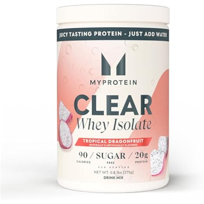 Myprotein Clear Whey Isolate Protein Powder, 15 Servings (0.8lbs) Tropical Dragonfruit, 20g Protein per Serving, Naturally Flavored Drink Mix, Daily Protein Intake for Superior Performance - Image 1