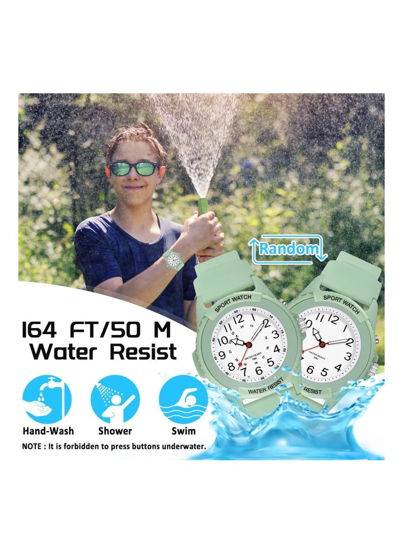 Y&D - Kids Analog Watch for Boys Girls, Waterproof Time Teaching with Night Light, Easy to Read and Learning Children 6-18 - Image 1