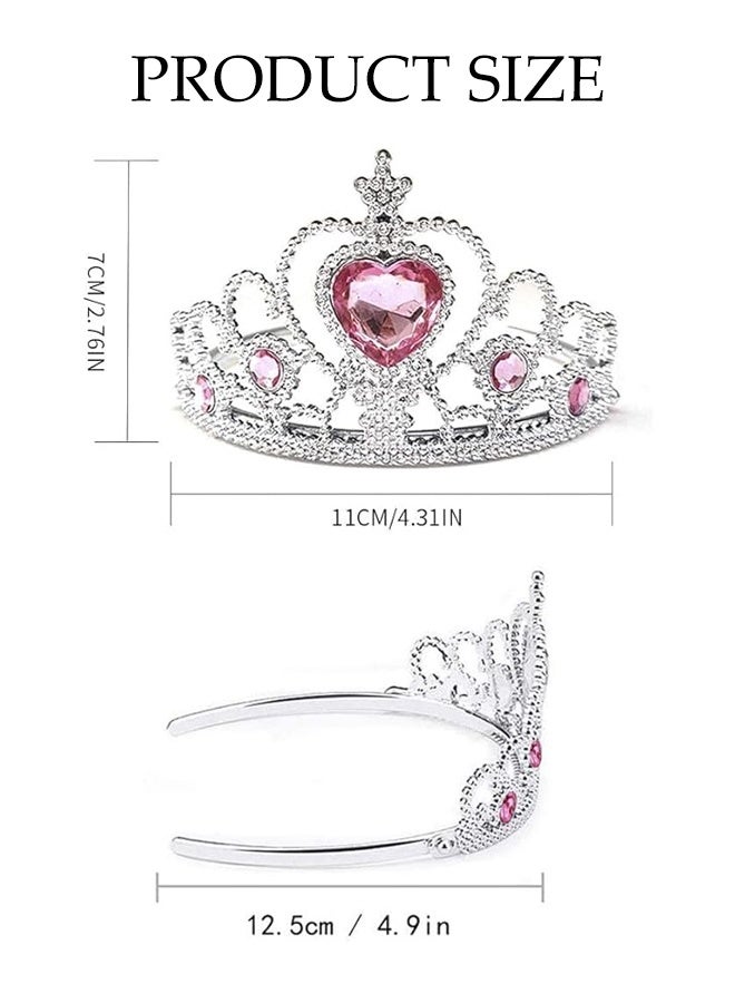 مجموعة تيجان الأميرة للأطفال 6 قطع، ملحقات تنكر الأميرة، مجموعة أساور تيجان مرصعة بالأحجار الكريمة، ملحقات حفلات تنكر للبنات، للبنات من 3-6 سنوات، لحفلات عيد الميلاد، حفلات التخرج، التصوير، والاستخدام اليومي - Image 2