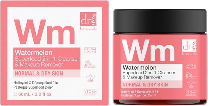 Dr Botanicals Natural Superfood 2 in 1 Cleanser Makeup Remover with Watermelon Seed Oil Omega Acids for Dry Oily Skin Reduce Sebum Removes impurities Recharges Face for a Glowing Look - Image 2