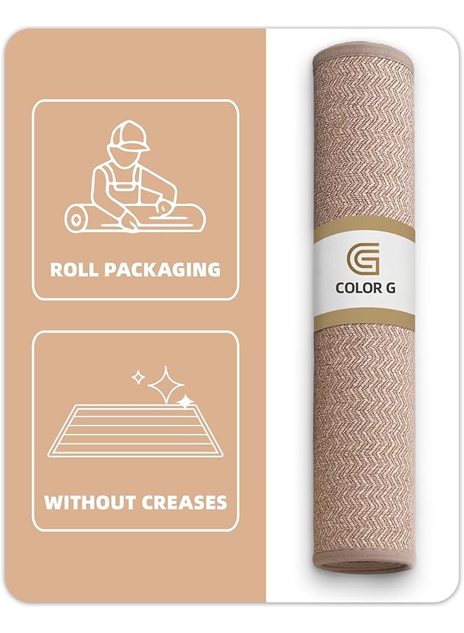 إيروريكس سجادات باب داخلية رفيعة مقاس 43.5 × 75 سم، سجادات باب داخلية مضادة للانزلاق وممتصة للأوساخ، سجادات باب داخلية ماصة بظهر مطاطي، قابلة للغسل في الداخل، لون بيج - Image 3