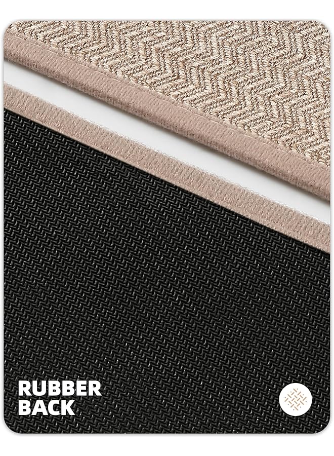 إيروريكس سجادات باب داخلية رفيعة مقاس 43.5 × 75 سم، سجادات باب داخلية مضادة للانزلاق وممتصة للأوساخ، سجادات باب داخلية ماصة بظهر مطاطي، قابلة للغسل في الداخل، لون بيج - Image 5