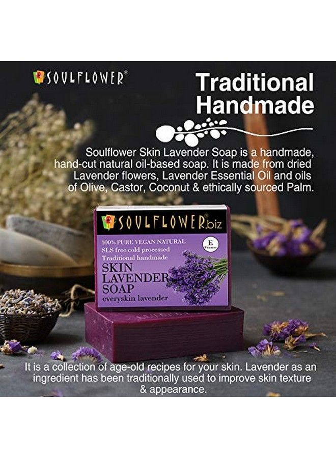 Soulflower Handmade Lavender Soap | Bathing Soap Acne Dull & Dry Skin | Lavender Essential Oil Castor Olive Coconut Oils | Pure & Coldprocessed (Pack Of 4150G Each) - Image 5